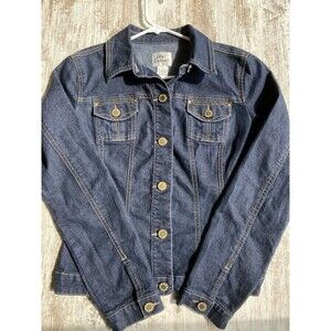 Women’s Dark Denim Jean Jacket OSO Casuals Size S  Soft Excellent Condition